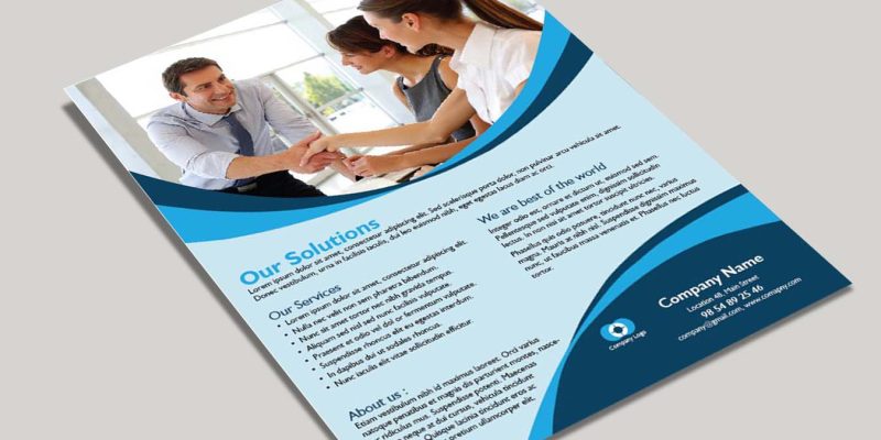 Business flyer template design – free vector