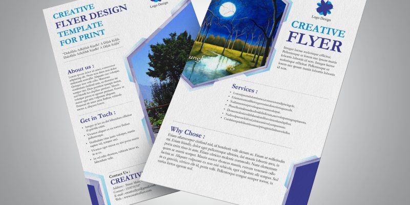 Both side creative flyer template – free vector