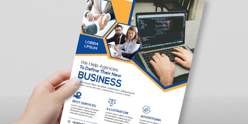 Corporate business flyer template – free vector