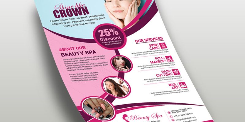 Beauty spa & skin care creative & professional flyer template – free vector