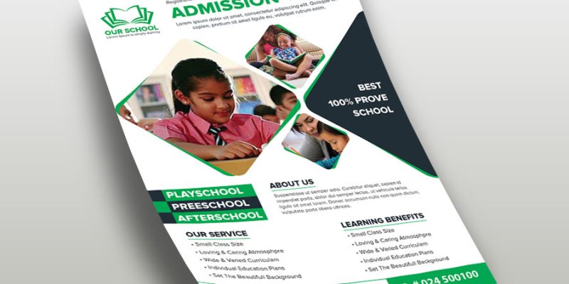 Education, school flyer template – free vector