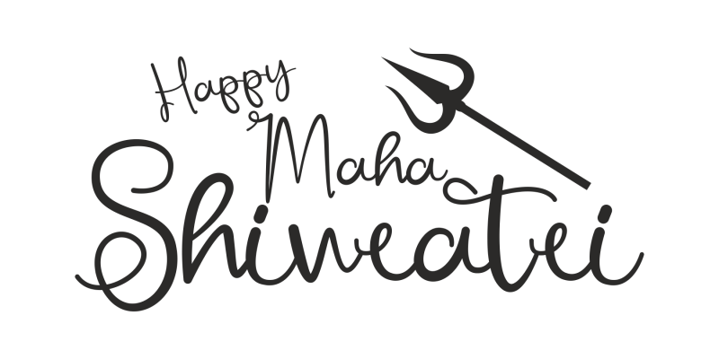 Vector background for happy maha shivratri black text post – free vector