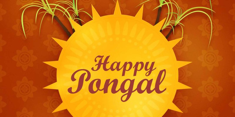 Happy pongal south indian festival greeting image background – free vector